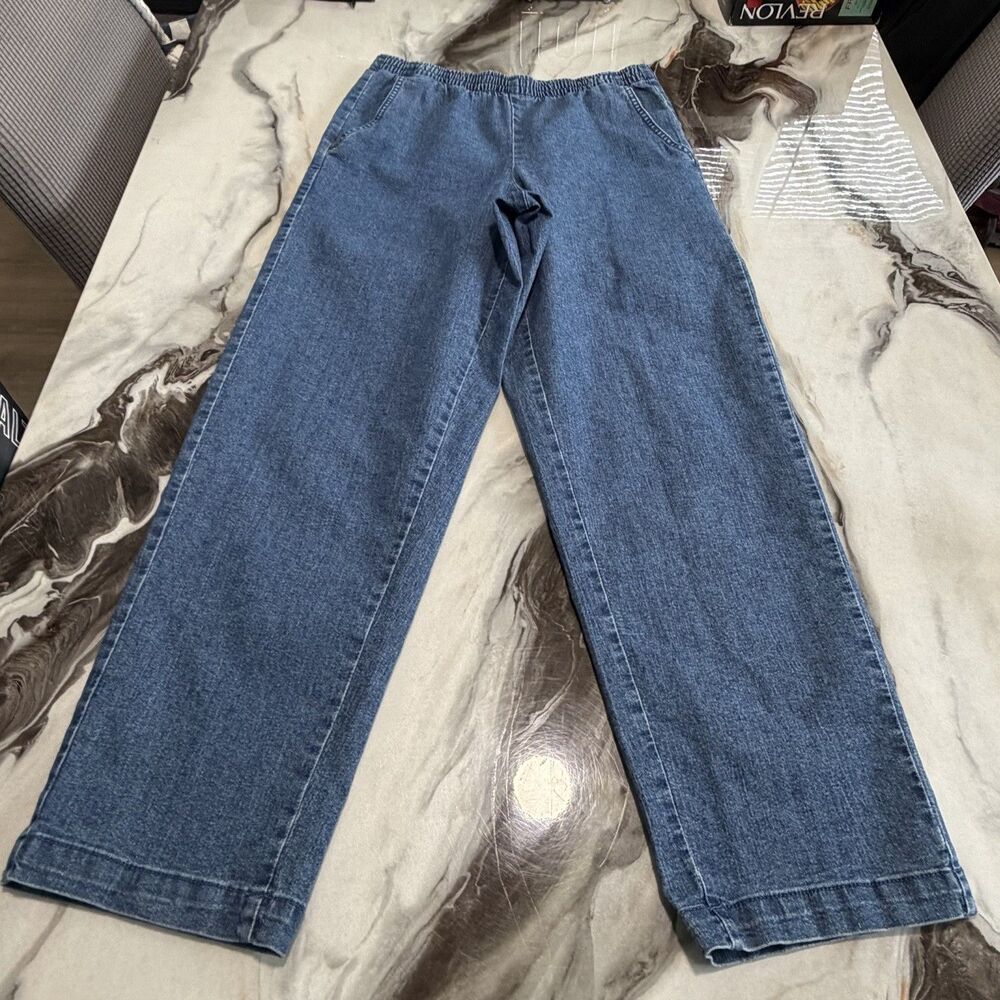 Hastings & Smith Women's Size Small Blue Pull On Denim Jeans Elastic Waist Comfy